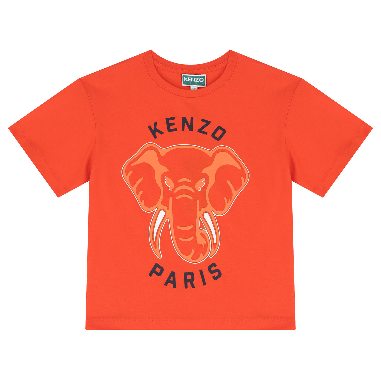 Girls Orange Elephant Logo T-Shirt, 2, hi-res image number null